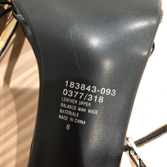 Colin Stuart Leather ankle strappy heel black 8 - Picture 11 of 13